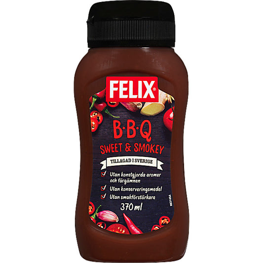 Barbecuesås Sweet & Smokey FELIX. 370 ml.