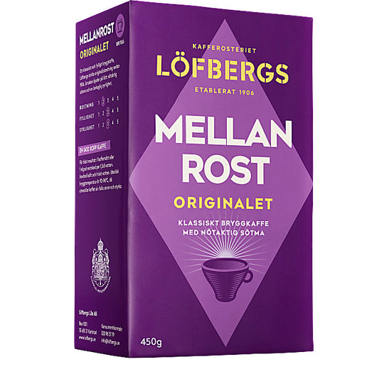 Bryggkaffe Mellanrost Löfbergs. 450 g.