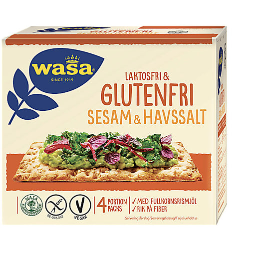 Glutenfritt Knäckebröd Sesam & havssalt Wasa. 240g.