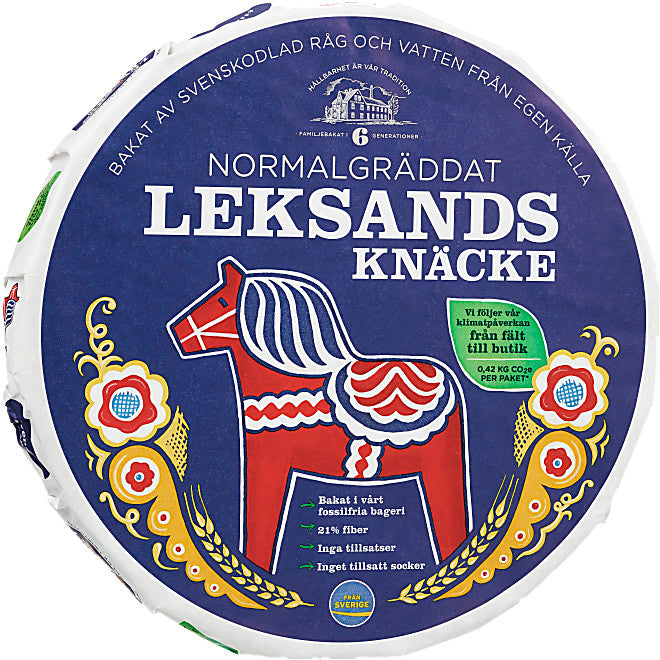 Knäckebröd Normalgräddat Svensk flaggaLeksands Knäckebröd. 830g.