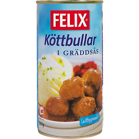 Köttbullar Gräddsås Felix. 560 g.