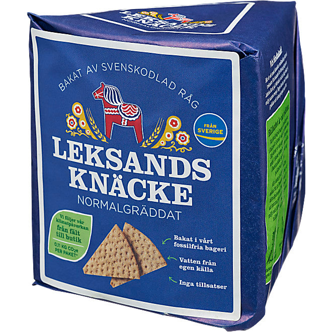 Trekantsknäcke Normalgräddat Svensk flaggaLeksands Knäckebröd. 200g.